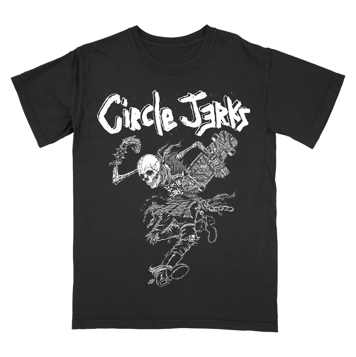 Circle Jerks (Skeleton Skank Man Monochrome) T-Shirt